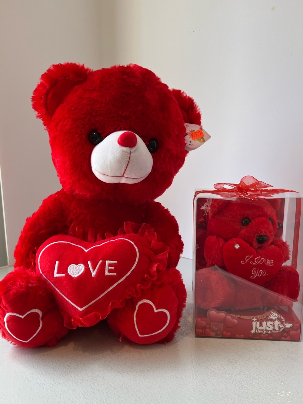 Red Plush Teddy Bear with LOVE Heart.  Perfect for Mother’s Day
